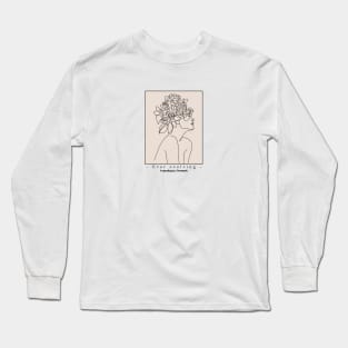 Ever evolving flower head face trendy line art design Long Sleeve T-Shirt